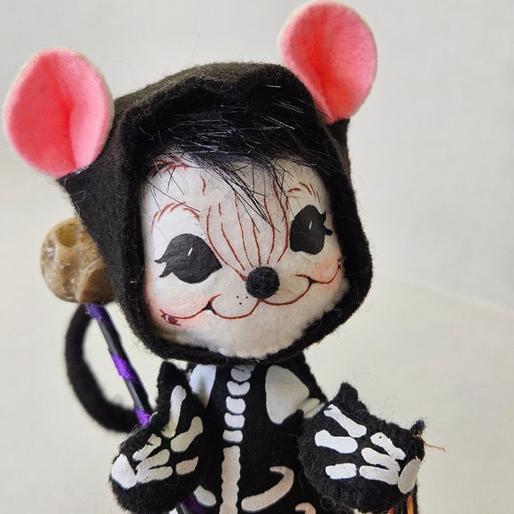 Annalee Skeleton Mouse 6" Halloween Figurine Felt Doll Trick or Treat Whimsical - Picture 2 of 15